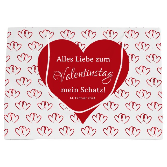 Bolsa De Regalo Grande Valentinstag, zwei rote Herzen -  (Anverso)