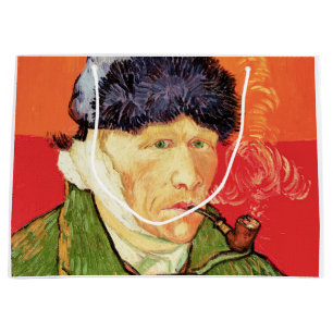 Bolsa De Regalo Grande Van Gogh - autorretrato con oreja y tubo varados