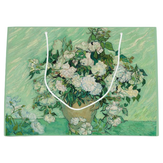 Bolsa De Regalo Grande Van Gogh Rosas Green White (Anverso)