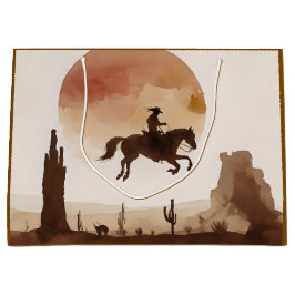 Bolsa De Regalo Grande Vaquero volador acuarela