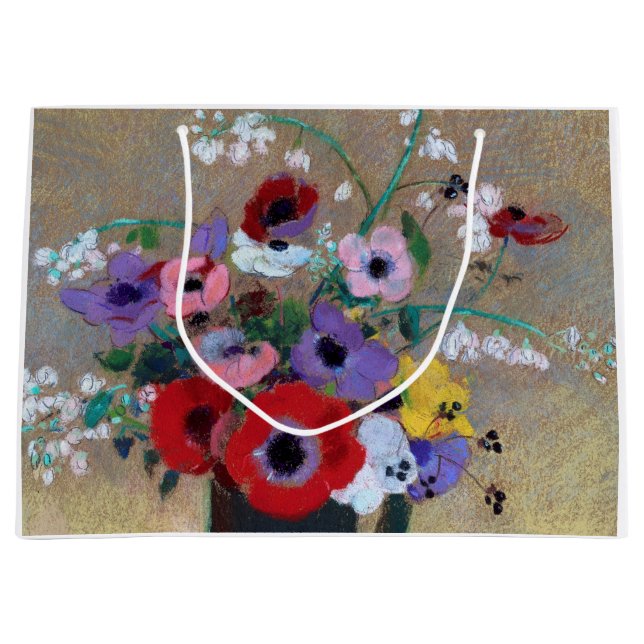 Bolsa De Regalo Grande Vase con flores mixtas, Redon (Anverso)