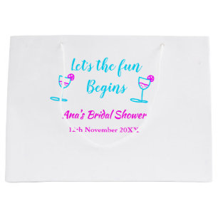 Bolsa De Regalo Grande Vaso de vid de enredadera rosa azul ducha de novia