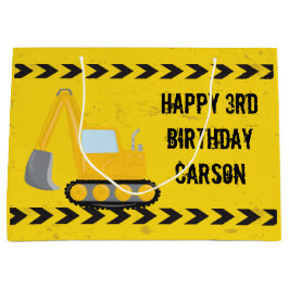 Bolsa De Regalo Grande Vehículo de construcción Niños Personalizados Cump