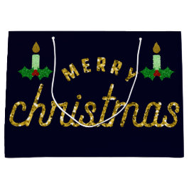 Bolsa De Regalo Grande Vela de Navidades purpurinas