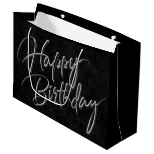 Bolsa De Regalo Grande Velvet Onyx Grunge Vampy Black Happy Birday