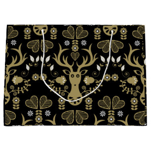 Bolsa De Regalo Grande Venado de arte popular escandinavo moderno