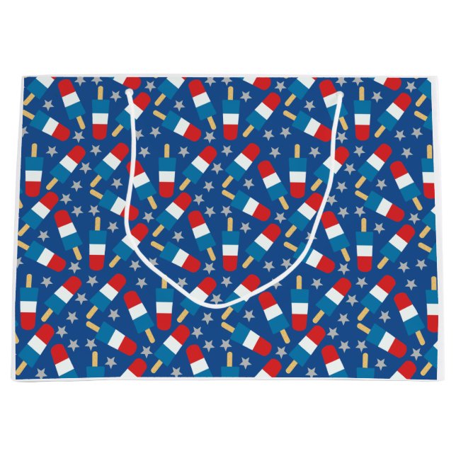Bolsa De Regalo Grande Verano 4 de Julio Popsicles Patrióticos (Anverso)