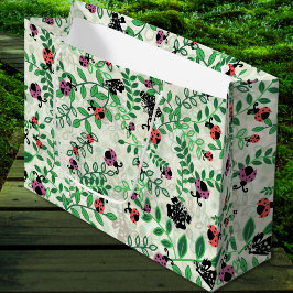 Bolsa De Regalo Grande Verano - Mariquitas, Mariposas Hojas