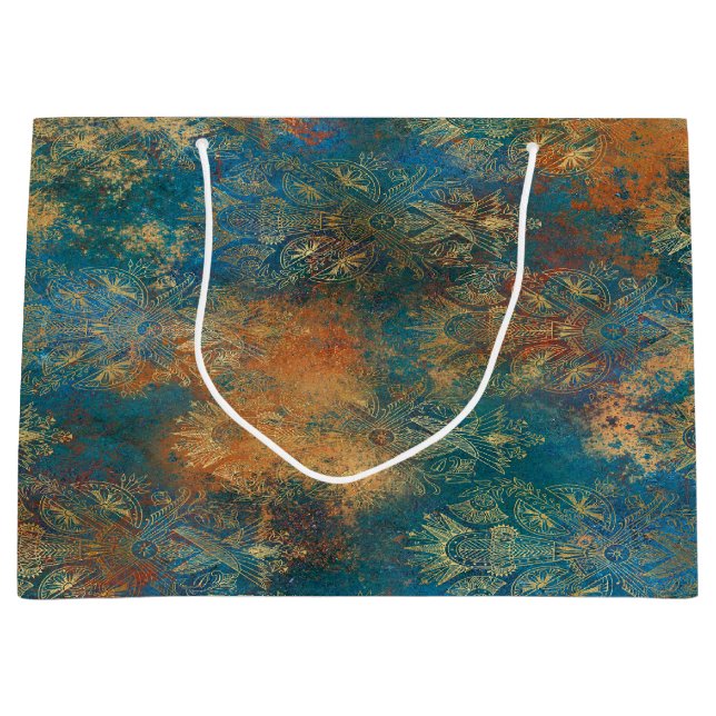 Bolsa De Regalo Grande Verde azulada Cooper Patina (Anverso)