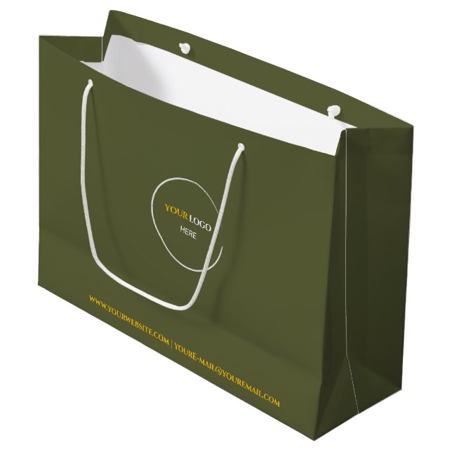 Bolsa de regalo grande verde de hierba (Angulo Anverso)
