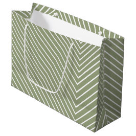Bolsa De Regalo Grande Verde de oliva y blanco