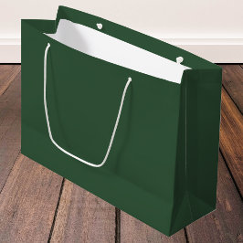Bolsa De Regalo Grande Verde Esmeralda Oscuro Color Sólido
