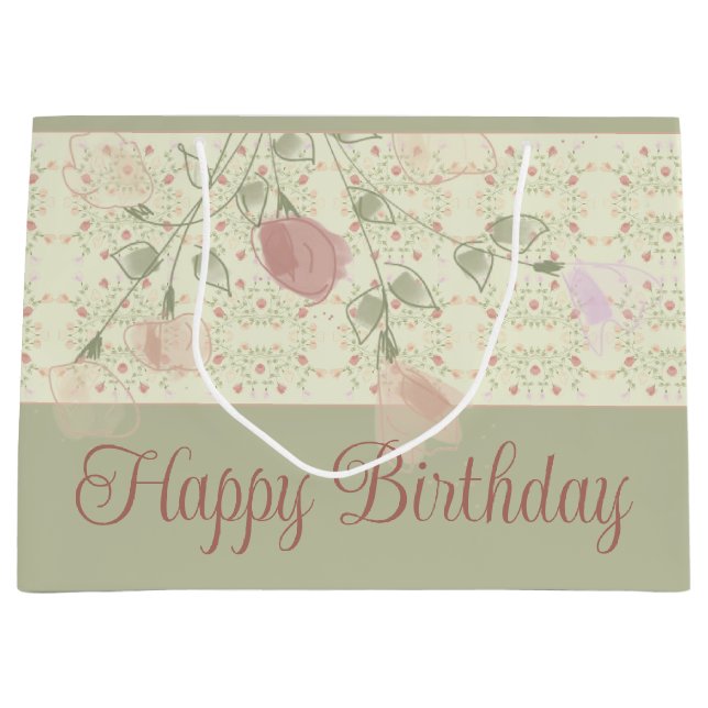 Bolsa De Regalo Grande Verde Masaje Y Rosa (Anverso)