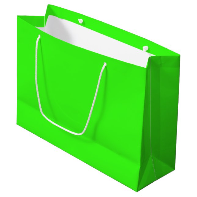 Bolsa De Regalo Grande Verde Neón (Angulo Anverso)