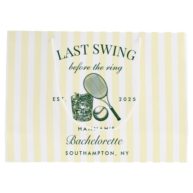 Bolsa De Regalo Grande Verde Retro Último Swing Antes Del Ring Tenis Bach (Reverso)