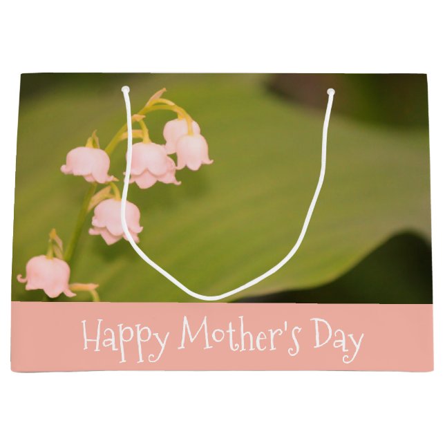 Bolsa De Regalo Grande Verde rosa y oliva delgado (Anverso)