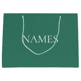Bolsa De Regalo Grande Verde y Blanco Nombre Personalizado