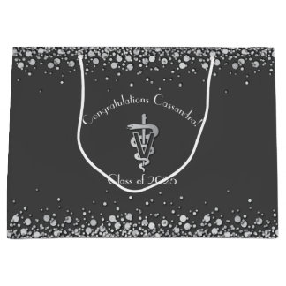 Bolsa De Regalo Grande Veterinarian Graduation Grey Silver