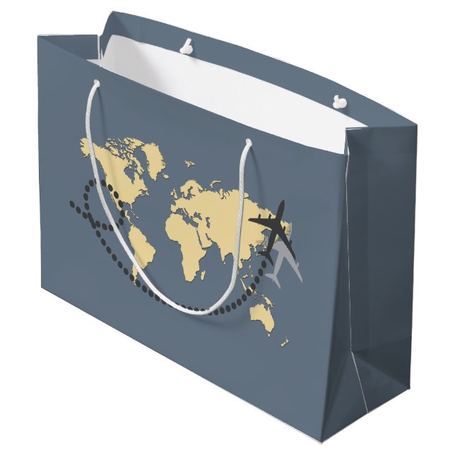 Bolsa De Regalo Grande Viajemos por el ilustracion mundial (Angulo reverso)