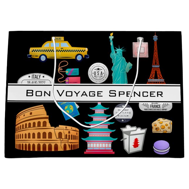 Bolsa De Regalo Grande Viajes personalizados en el mundo (Anverso)