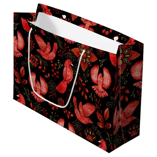 Bolsa De Regalo Grande  Vibrant floral and leafy pattern designs (Angulo Anverso)