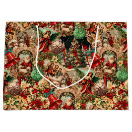 Bolsa De Regalo Grande Vibrant Victorian Christmas Collage
