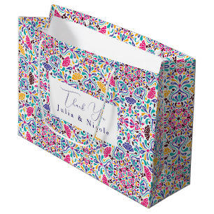Bolsa De Regalo Grande Vibrante Boda de Arcoíris al Estilo Fiesta Mexican