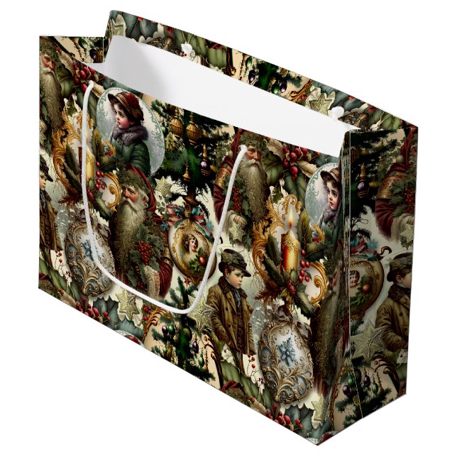 Bolsa De Regalo Grande Victorian Christmas Elegance  (Angulo Anverso)