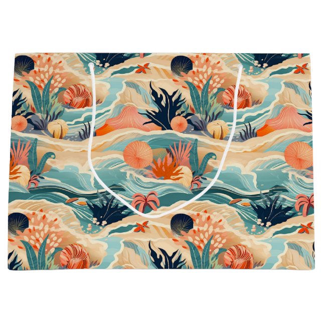 Bolsa De Regalo Grande Vida marina en la playa (Anverso)