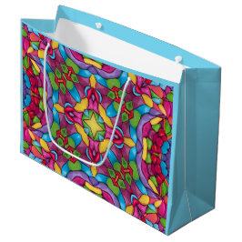 Bolsa De Regalo Grande Vidrio manchado Kaleidoscopio púrpura