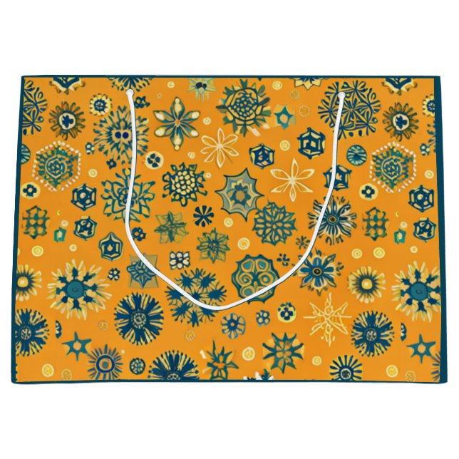 Bolsa De Regalo Grande Viejas copas de nieve en amarillo (Anverso)