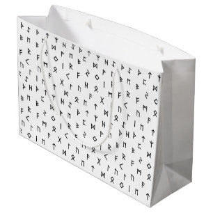 Bolsa De Regalo Grande Viking negro corre sobre fondo blanco