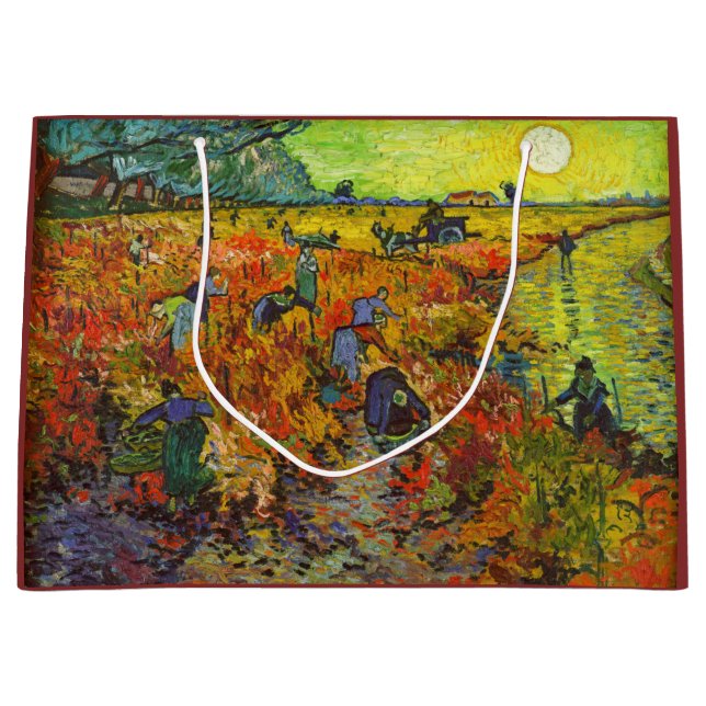 Bolsa De Regalo Grande Vincent van Gogh - El Viñedo Rojo (Anverso)