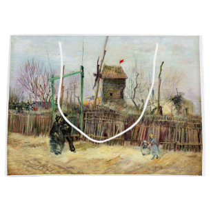 Bolsa De Regalo Grande Vincent van Gogh - Escena callejera en Montmartre