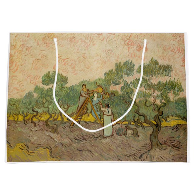 Bolsa De Regalo Grande Vincent van Gogh - Mujeres recolectando aceitunas (Anverso)
