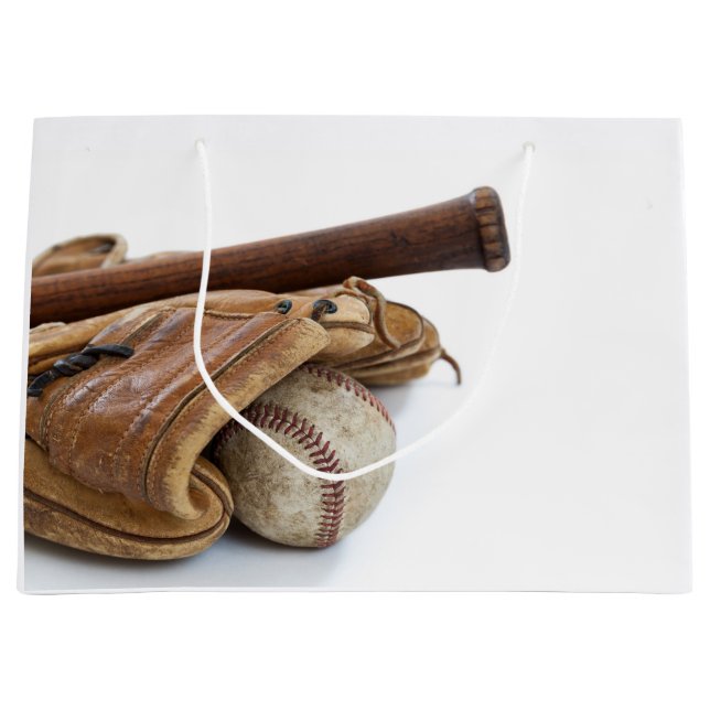 Bolsa De Regalo Grande Vintage Baseball and Bat (Anverso)