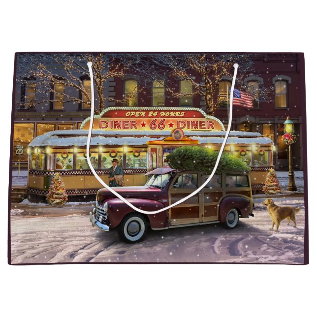 Bolsa De Regalo Grande Vintage Christmas Diner (Anverso)