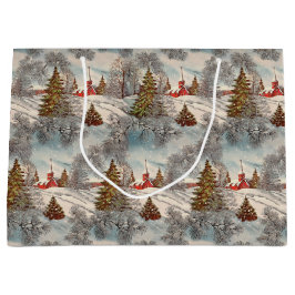 Bolsa De Regalo Grande Vintage Christmas Glittering Winter Village