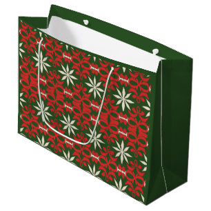 Bolsa De Regalo Grande Vintage Christmas/winter con estampado