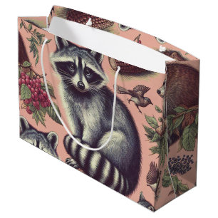 Bolsa De Regalo Grande Vintage Cute Racoon