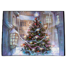 Bolsa De Regalo Grande Vintage de árbol de Navidad