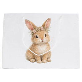 Bolsa De Regalo Grande Vintage Easter Bunny Rabbit Egg Watercolor