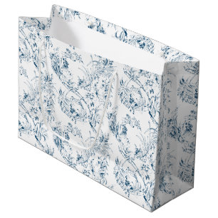 Bolsa De Regalo Grande Vintage Floral Fantasía Fantasía Francesa-Azul