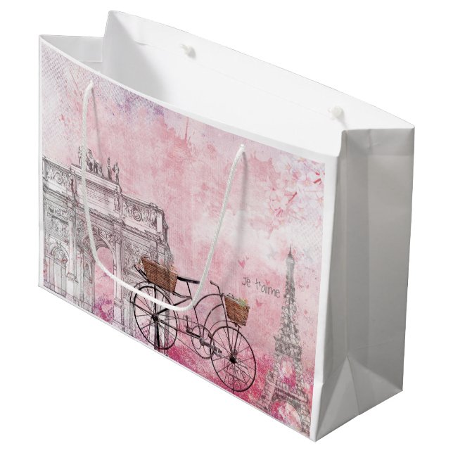 Bolsa De Regalo Grande Vintage Francia París (Angulo Anverso)