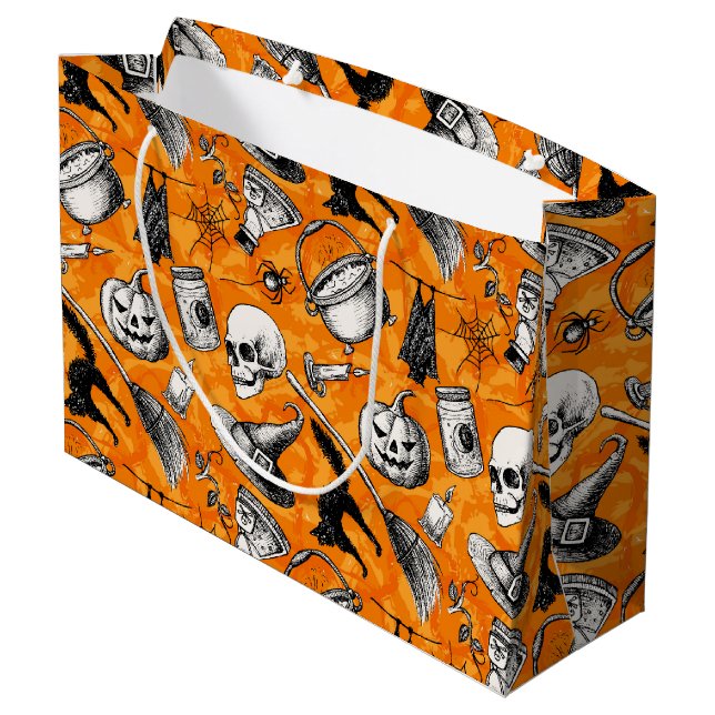Bolsa De Regalo Grande Vintage Halloween (Angulo reverso)