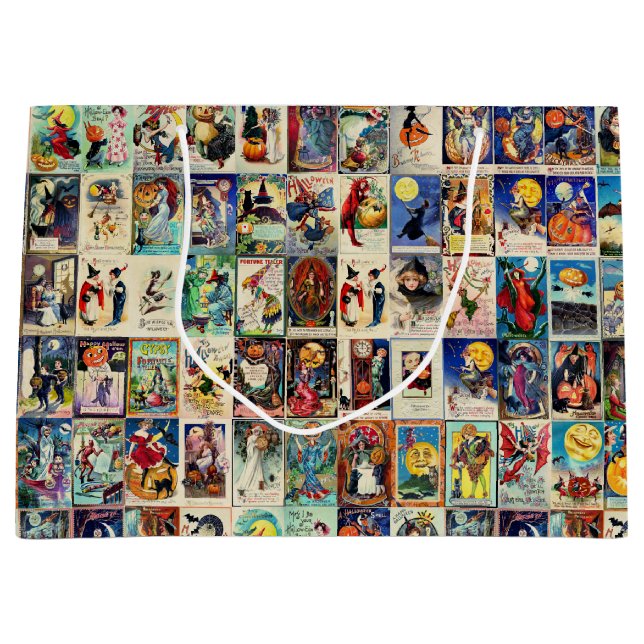 Bolsa De Regalo Grande Vintage Halloween Ephemera (Anverso)