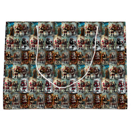 Bolsa De Regalo Grande Vintage Santa Collage | Navidad de padre