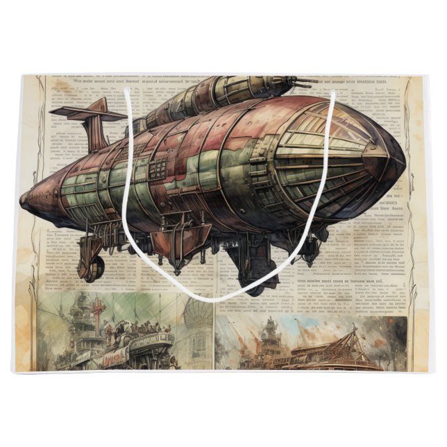 Bolsa De Regalo Grande Vintage Steampunk Zeppelin (6) (Anverso)