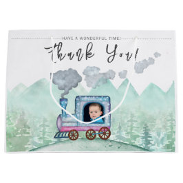 Bolsa De Regalo Grande Vintage Train Transport Birday Watercolor foto