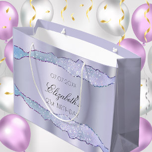 Bolsa De Regalo Grande Violet agate name fiesta de cumpleaños elegante